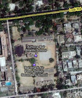 Satellite image of Air Force Bal Bharati School, New Delhi